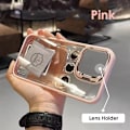 Miniatyrbild 1 av 6: Metall Linsskyddsring Ställ Telefonfodral För IPhone 15 12 13 14Pro Max 11 Kameraglasskydd Transparent Stötsäkert Skal Rosa Pink for iphone13 Pro(6.1")