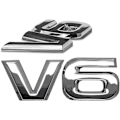 Miniatyrbilde 4 av 5: V6 Krom Metall Emblem med 3D Logo for Bil