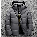 Miniatyrbild 1 av 5: Vinterjacka Herr Hög Kvalitet Röd Svart Dunjacka Med Huva Parkas Mode Man Vit Ankdunjacka Tjock Varm Snö Ytterkläder COLOR Dark Grey M
