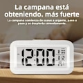 Miniatyrbild 5 av 5: LED Digital Väckarklocka Bakgrundsbelysning Snooze Datum Tid Kalender Skrivbord Multifunktionell Elektronisk Bakgrundsbelyst Bordsklocka 1pc White