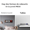 Miniatyrbild 3 av 6: 9 Tum Stor Digital Väggklocka Temperatur Luftfuktighet Nattläge Snooze 12/24H USB Pl-in Version Elektronisk LED Väckarklocka Mirror Green TEMP 9 inch