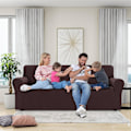 Miniatyrbild 7 av 8: Justerbara 3- och 2-sits sofföverdrag, Stort 3-sits sofföverdrag, Stretch sofföverdrag, Slitstarkt elastiskt sofföverdrag, Brun Brown Large 3-seater (215-250 cm)