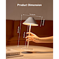Miniatyrbillede 2 af 5: Genopladelig Trådløs Bordlampe, Dæmpbar LED Batteridrevet Skrivebordslampe, Vandtæt, 3000K Varm Hvid Lampe, Metal Natlampe til Soveværelse, Terrasse ( White