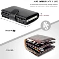 Miniatyrbild 3 av 5: Mikrofiberläder Herrplånböcker Mode Korthållare Tredelad Plånbok Pengapåsar Smart Smal Tunn Myntficka Plånbok Black