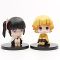 Miniatyrbild 4 av 5: 6 st Demon Slayer Actionfigur Anime Sittande Figurer Tanjiro Nezuko Figurin Rengoku Leksaker Heminredning Gåvor Till Jul Födelsedag