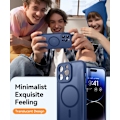 Miniatyrbild 7 av 7: Magnetiskt skal för iPhone 16 Pro Max med fullständigt kameraskydd [Kompatibelt med MagSafe] [Transparent matt] Skyddande mobilskal, Deep Blu Purple Deep Blue iPhone 14 Pro
