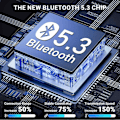 Pikkukuva 9 / 9: X500 Langattomat Bluetooth-kuulokkeet - 30 tuntia C4U® ANC ENC BT 5.3 Black Svart