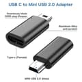 Miniatyrbillede 3 af 5: 4 stk. USB C til Mini USB 2.0 Adapter Type C Hun til Mini USB Han Konverteringsadapter til MP3-afspillere D Black