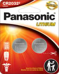Panasonic CR2032 3.0 Volt Long-Lasting Lithium Coin Cell Batteries in Child-Resistant, Standard-Based Packaging, 2-Battery Pack