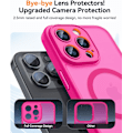 Miniatyrbilde 4 av 7: Magnetisk deksel til iPhone 16 Pro Max med full kamerabeskyttelse [MagSafe-kompatibel] [Transparent matt] Beskyttende telefondeksel, Lilla Hot Pink Hot Pink iPhone 14 Pro Max