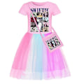 Miniatyrbillede 1 af 4: Taylor Swiftie Kjole Børn Piger Regnbue Kjole Prinsesse A-Linje Kjoler Fødselsdagsfest Nederdel Jule Swiftie Gaver Pink 5-6 Years