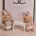 Miniatyrbild 2 av 5: Heta Original 17cm Labubu Dockkläder Hjärta Macaron Baby Hänge Kläder Emalj Ansikte Kläder Tecknad Ersättningsdekoration Gåvor Endast kläder G Only clothes 17CM No Doll