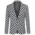 En knaps blazer til mænd i formelt afslappet design Black and White M