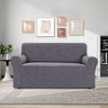 Miniatyrbild 2 av 8: Justerbara 3- och 2-sits Sofföverdrag, Stretch Sofföverdrag, med Armstöd, Soffskydd, Jacquard Sofföverdrag, Halkfria Tvättbara, Grå Grey Large 2-seater (170-185 cm)