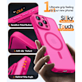 Miniatyrbilde 6 av 7: Magnetisk deksel til iPhone 16 Pro Max med full kamerabeskyttelse [MagSafe-kompatibel] [Transparent matt] Beskyttende telefondeksel, Lilla Hot Pink Hot Pink iPhone 16 Pro