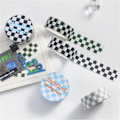 Miniatyrbilde 3 av 5: JIKAIX 1 Rull Washi Tape Klebrig Lim Klar Trykk Fjernbar Falmingsbestandig Scrapbooking Washi Sjakkbrettmønster Papirtape for Barn Blue