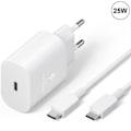 Miniatyrbild 1 av 3: 25W Vit Typ-C Laddare + Typ-C Kabel för Samsung Galaxy A25 A15 A05 A05s A35 A55