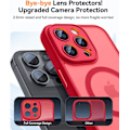 Miniatyrbild 4 av 7: Magnetiskt Skal för iPhone 16 Pro Max med Fullständigt Kameraskydd [MagSafe-kompatibelt] [Transparent Matt] Skyddande Mobilskal, Hot Pink Röd Red iPhone 13 Pro Max