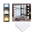 Miniatyrbilde 1 av 5: LED-speil med USB sminkebelysning (kun lys), 10 lys, 3 lysmoduser C