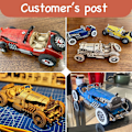 Pikkukuva 3 / 7: Rakennettavat automallit, 3D-puupalapelit aikuisille ja teini-ikäisille, DIY mekaaniset automallien rakennussarjat, paras lahja lapsille - Grand Prix -auto
