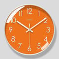Blue Core Clock, 10 inch 25 cm Simple Wall Clock Home Wall Clock Silent Sweeping Second Office Wall Clock White Orange