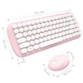 Wireless 2.4 GHz Cute Keyboard and Mouse Combo, Retro Round Keycaps, Layout, Pastel Pink