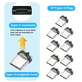 Miniatyrbilde 5 av 5: 10 STK/SETT Rund Magnetisk Kabelplugg 8 Pin Type-C Plugger Hurtiglading Telefon Magnet Laderplugg