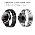 Miniatyrbild 2 av 5: Tactix för Garmin Fenix 7 Titanlegering Klockarmband Fenix 6X Pro/Fenix 5X Garmin 22mm 26mm Snabbkoppling Titanarmband Black 26mm