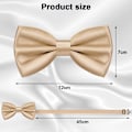 Miniatyrbillede 2 af 7: Herre Butterfly, Klassisk Ensfarvet Butterfly til Mænd, Satin Tux Butterfly, Justerbar Formel Butterfly til Fest, Bryllup Champagne