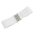 Elegant koreansk spænde bred elastisk cummerbund stropper til damemode bælter tilbehør White 1 pcs