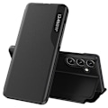 Miniatyrbillede 1 af 3: Kunstlædertaske med stativ til Samsung Galaxy S25 - Svart