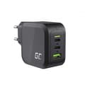 Green Cell PowerGaN 65W Väggladdare med 2xUSB-C 1xUSB QC 3.0 /