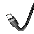 Miniatyrbild 2 av 2: Baseus Cafule USB-C till USB-C-kabel 1m - Flätad Svart/Grå