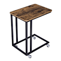 Miniatyrbillede 2 af 7: Sidebord med hjul og industrielt design i brun/svart