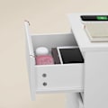 Miniatyrbillede 3 af 6: Sengebord med 3 skuffer, strøm- og USB-stik 2-pak - Hvid