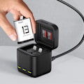 Miniatyrbillede 2 af 2: Telesin batterioplader til GoPro Hero 13 Black med tre kanaler