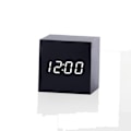 Miniatyrbillede 2 af 4: Vækkeur i træ med LED-display - Svart / Hvid