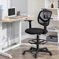 Miniatyrbillede 1 af 6: Ergonomisk kontorstol med armlæn og fodstøtte - Sort