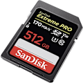 Pikkukuva 2 / 2: 512GB SanDisk Extreme Pro SDXC Class 10 UHS-I U3 V30 170/90MB/s