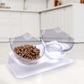 Miniatyrbillede 2 af 2: Dobbelt madskål til katte 2x350ml