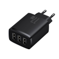 Miniatyrbillede 2 af 4: Baseus Vægoplader med 3 stk USB-porte 17w - sort