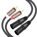 Miniatyrbild 2 av 6: Ljudkabel 2 RCA hane till 2 XLR hane 1,5m