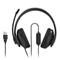 Miniatyrbillede 2 af 3: Hama HS-USB300 V2 On-Ear Office Headset med USB-stik - Svart