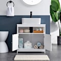 Miniatyrbild 4 av 7: Tvättställsunderskåp i skandinavisk stil - Vit