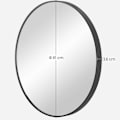 Pikkukuva 4 / 5: Peili Ø 61 cm, pyöreä, musta, kosteudenkestävä, alumiinikehys