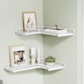 Miniatyrbild 2 av 6: Hörnhylla 2-pack i L-form för väggmontering - Vit