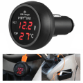 Pikkukuva 1 / 6: 3-in-1 USB-autolaturi, jossa on volttimittari ja lämpötilan mit