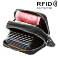 Pikkukuva 1 / 8: Svart lehmännahkalompakko, jossa on RFID-suojaus ja monia käytä