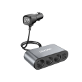 Miniatyrbillede 1 af 2: Dudao 1 til 3 Splitter til biloplader med 2xUSB