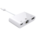 Miniatyrbild 2 av 10: iPhone/iPad hub från Lightning till Ethernet + USB + Lightning